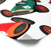 Poster Voitures de course vintage (Coin)