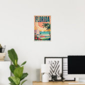 Poster Voitures de la côte de Floride Illustration Art de (Bureau à domicile)
