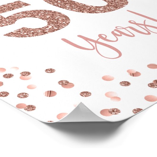 Poster Voix à 50 ans Signer Rose Gold Parties scintillant (Coin)