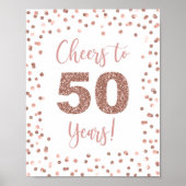 Poster Voix à 50 ans Signer Rose Gold Parties scintillant (Devant)