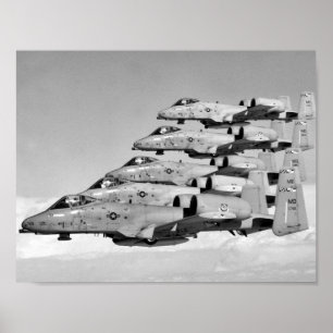 Poster Vol d'A-10 Warthogs dans la formation