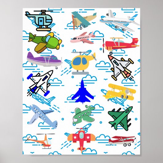 Poster Vol d'aviation amusant (Devant)