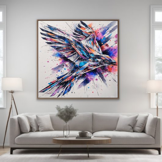 Poster Vol de liberté chromatique