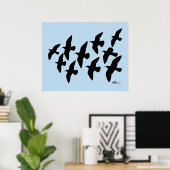Poster Vol de pigeons (Bureau à domicile)