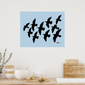 Poster Vol de pigeons (Cuisine)