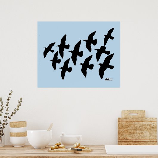 Poster Vol de pigeons (Cuisine)