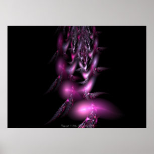 Poster Vol de plume en rose par Kitty Ann