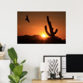 Poster Vol du coucher du soleil (Bureau à domicile)