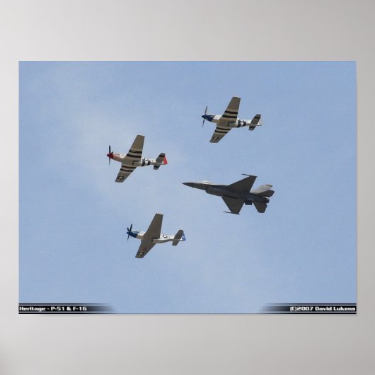 Poster Vol du patrimoine - P-51 Mustang et F-16 Falcon (Devant)