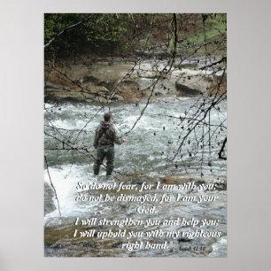 Poster Vol Fisherman River Isaiah 41:10 Faith Imprimer