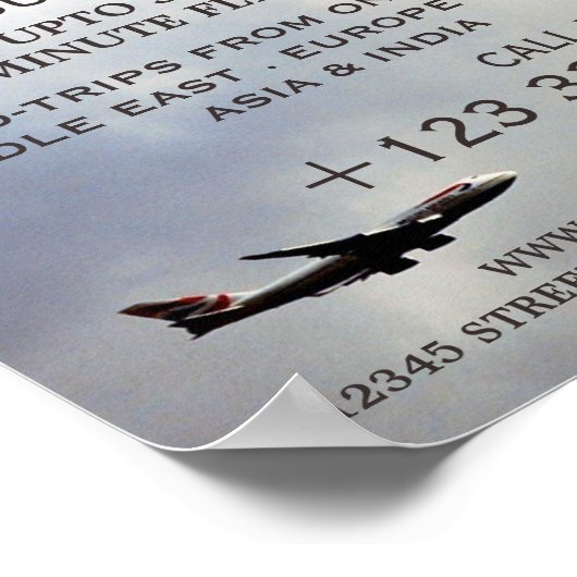 Poster Vol moderne, publicité aérienne (Coin)