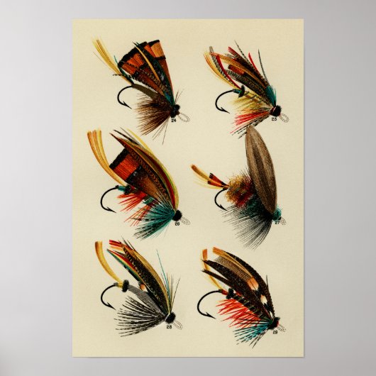 Poster Vol saumon 24 à 29 Vintage (Devant)