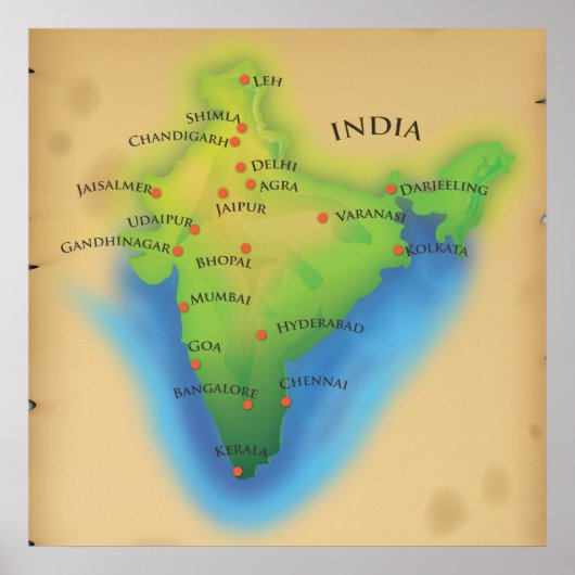 Poster Vol vers l'Inde (Devant)