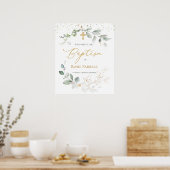 Poster Volage vert et or, signe Baptême de bienvenue (Cuisine)