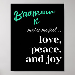 Poster Volant de badminton Amour Paix Joie Racket Sport