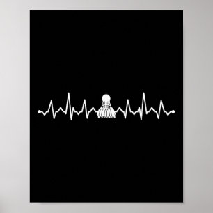 Poster Volant de Badminton Battement de Coeur Design Cool