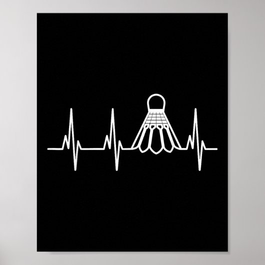 Poster Volant de badminton battements de coeur  (Devant)