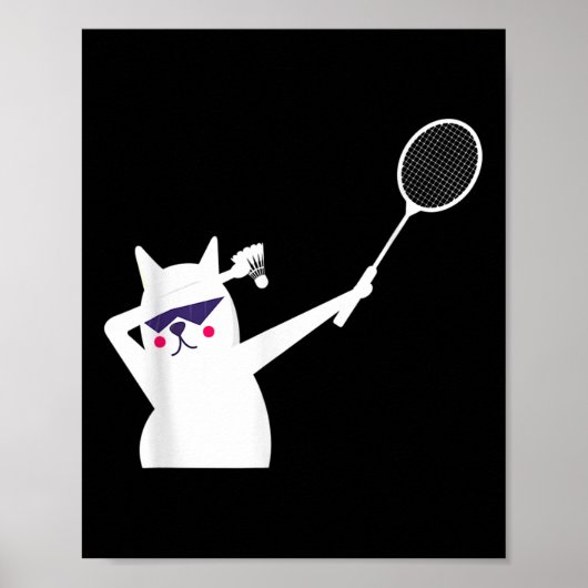 Poster Volant de badminton Chat Pour Hommes Femmes Enfant (Devant)