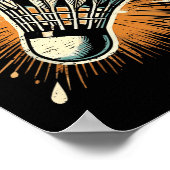 Poster Volant de badminton d'art Splash (Coin)