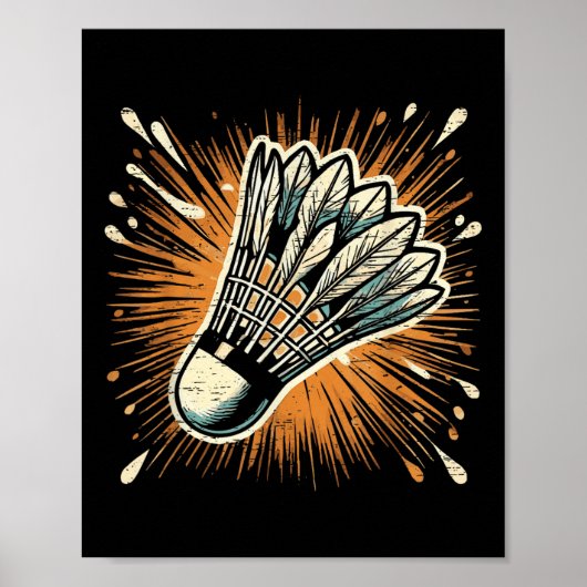 Poster Volant de badminton d'art Splash (Devant)