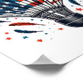 Poster Volant de badminton drôle Drapeau américain États- (Coin)