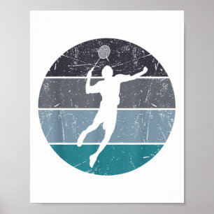 Poster Volant de badminton Drôle Pour Hommes Femmes Retro