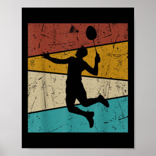 Poster Volant de Badminton Drôle Vintage Rétro Pour Homme