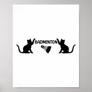 Poster Volant de badminton Et Chats - Cool Badminton Shut