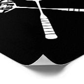 Poster Volant de badminton Racket Équipement Icon Silhoue (Coin)