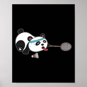 Poster Volants de badminton Panda Animaux