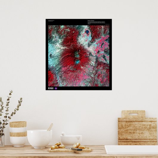 Poster Volcan Colima Mexique (Cuisine)