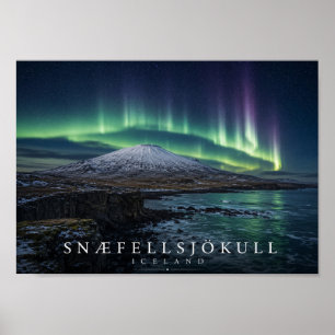 Poster Volcan du glacier Snæfellsjökull Islande A4