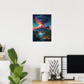 Poster Volcan lâché, Éruption tropicale (Bureau à domicile)