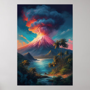 Poster Volcan lâché, Éruption tropicale