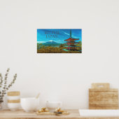 Poster Volcan Mt. Fuji Japon Pagode (Cuisine)