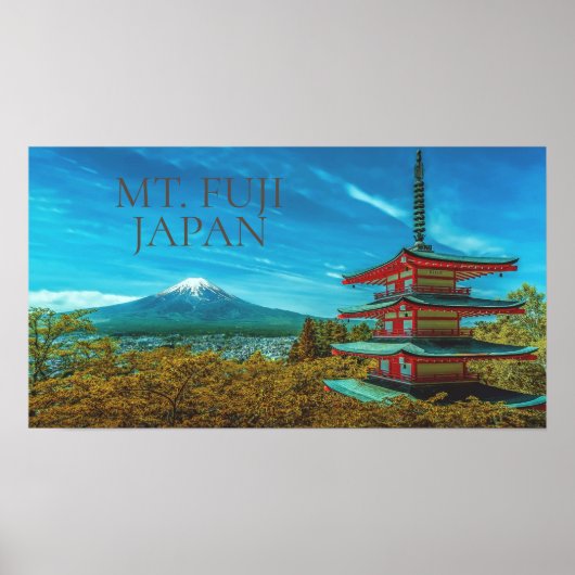 Poster Volcan Mt. Fuji Japon Pagode (Devant)