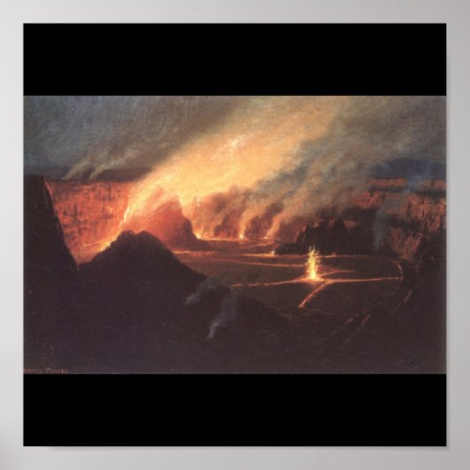 Poster Volcan, vers 1880 Hawaii (Devant)