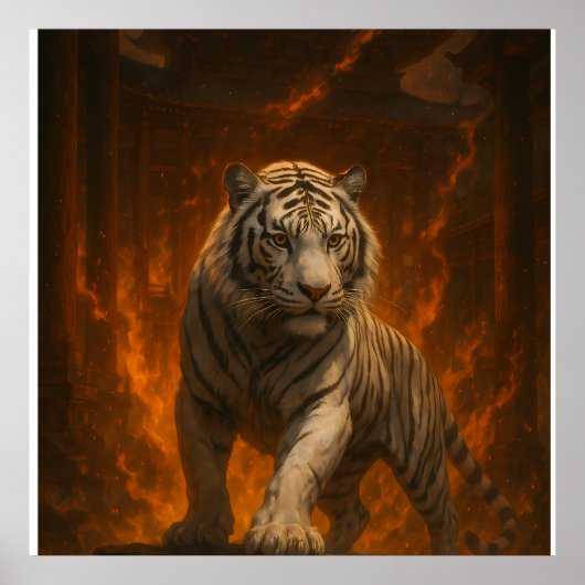 Poster Volcanic White Tiger Premium Wall Art – Fine Art C (Devant)