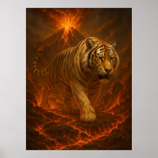 Poster Volcanic White Tiger Premium Wall Art – Fine Art C (Devant)