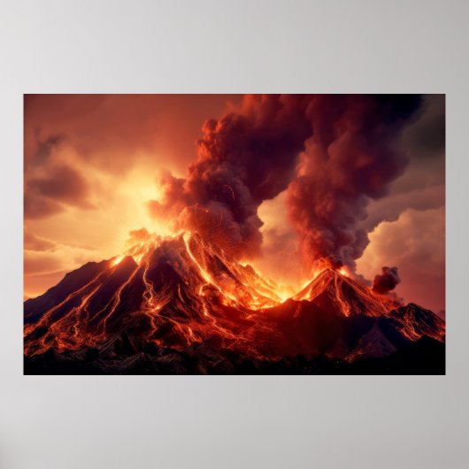Poster Volcano Nature Force déclencher une catastrophe te (Devant)