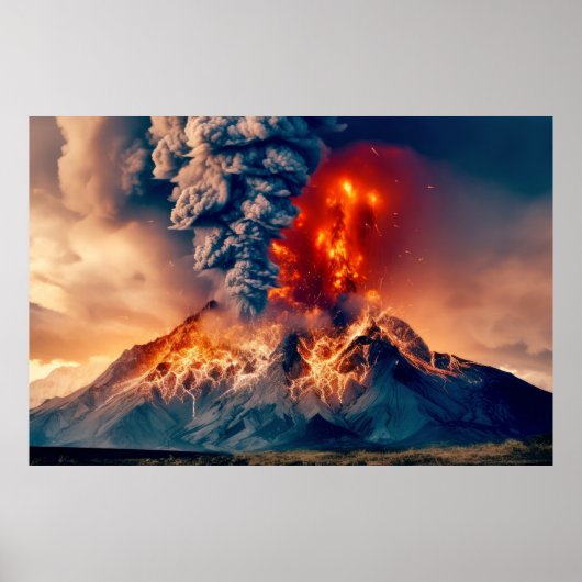 Poster Volcano Nature Force déclencher une catastrophe te (Devant)