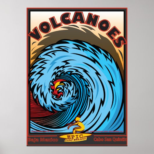 POSTER VOLCANOES BAJA MEXICO SURFBREAK SURFBREAK (Devant)