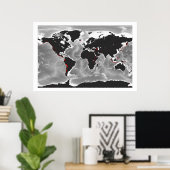 Poster Volcans du monde - Miller Projection (Bureau à domicile)