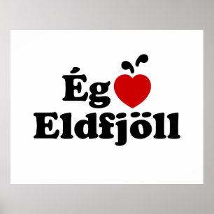 Poster Volcans I Heart (Love) [Ég Elska Eldfjöll]