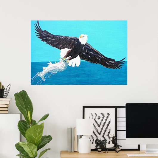Poster Voler avec les aigles ou nager avec le poisson (Bureau à domicile)