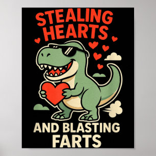 Poster Voler des cœurs et exploser des pets Trex Enfants