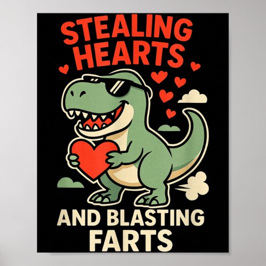 Poster Voler des cœurs et exploser des pets Trex Enfants (Devant)