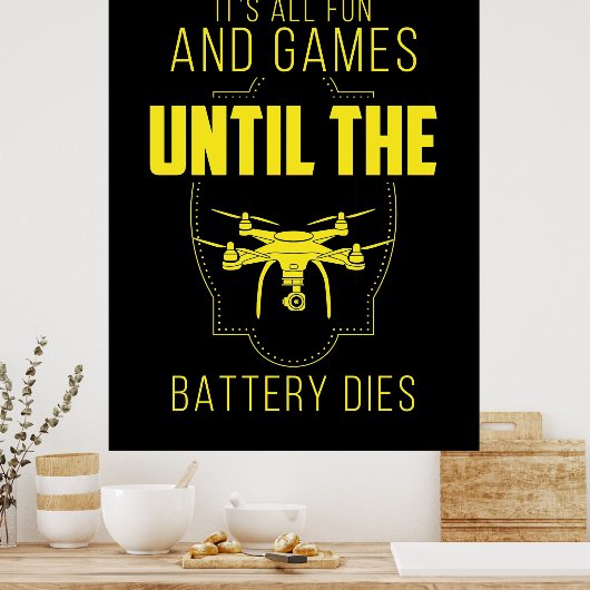 Poster Voler Drone Est Mon Jeu (Cuisine)