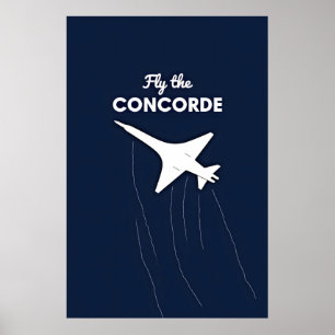 Poster Voler l'illustration conceptuelle du Concorde cont
