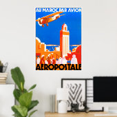 Poster Voler Morocco Air. Aéropostale (Bureau à domicile)
